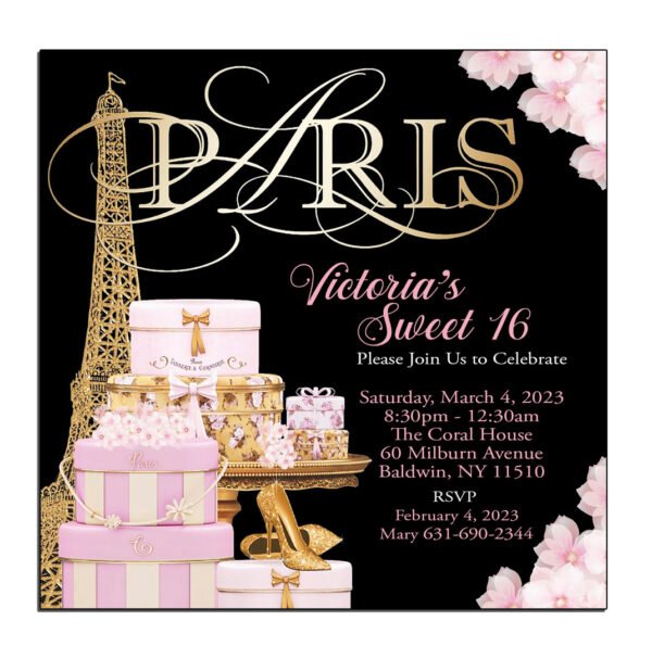 Paris Eiffel Tower Invitation The brat shack