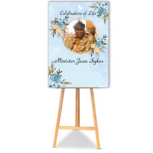 Memorial Lt. Blue Flower Poster Board