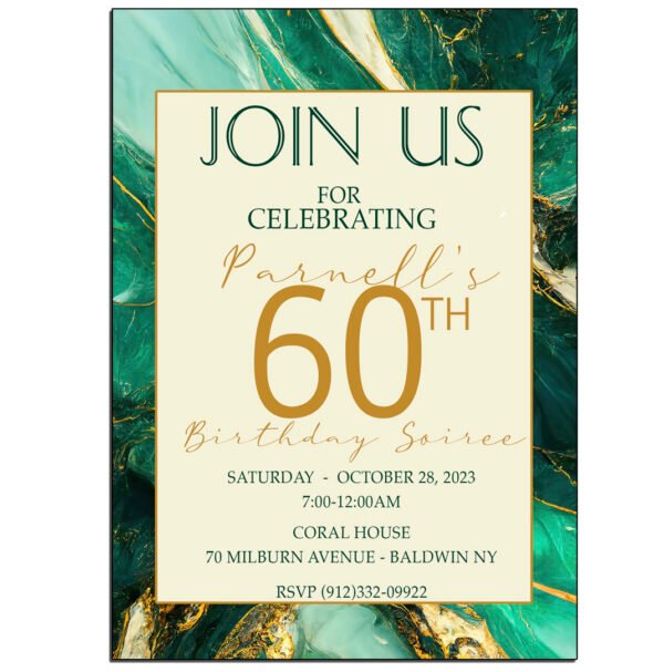 Green Marble Invitation the brat shack