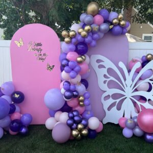 Double Wall Butterfly theme Panel Backdrop with Balloons The Brat Shack