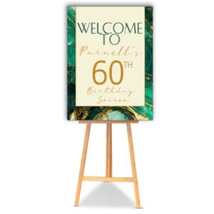 Green Marble Birthday Welcome Board