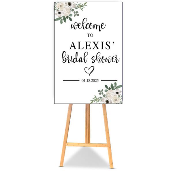 White Watercolor Floral Poster Board The brat shack